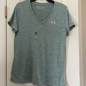 Teal Under Armour Heat Gear V-Neck Top